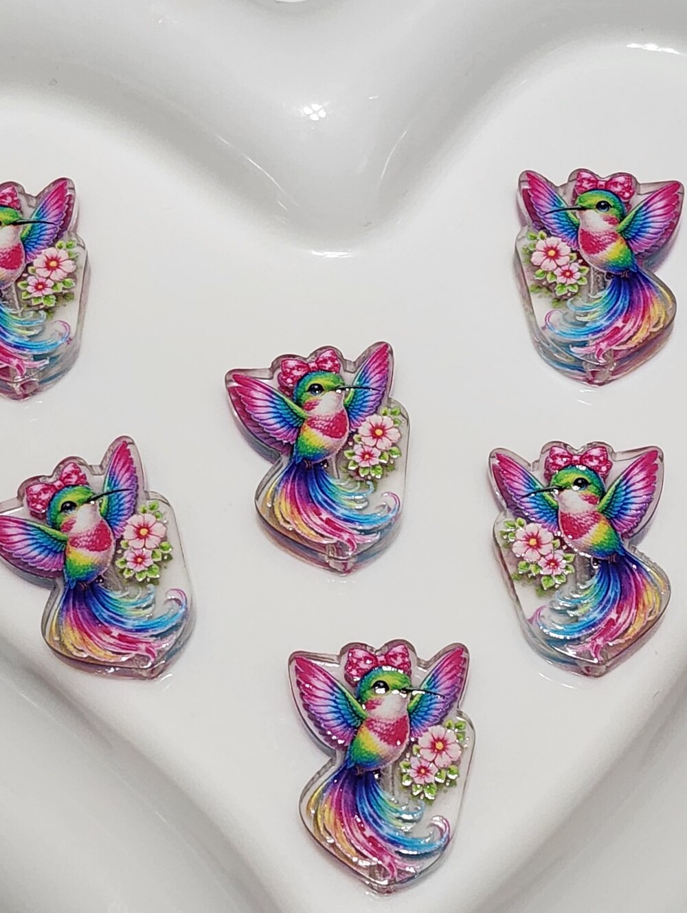 Hummingbird Beads 2 Pcs Focal Beads Bird Colorful Beaded Pen Jewelry Making Th